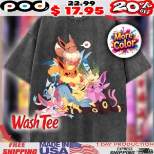 Cute Eeveelution Pile Kawaii Pokémon Evolution Graphic Anime Shirt
