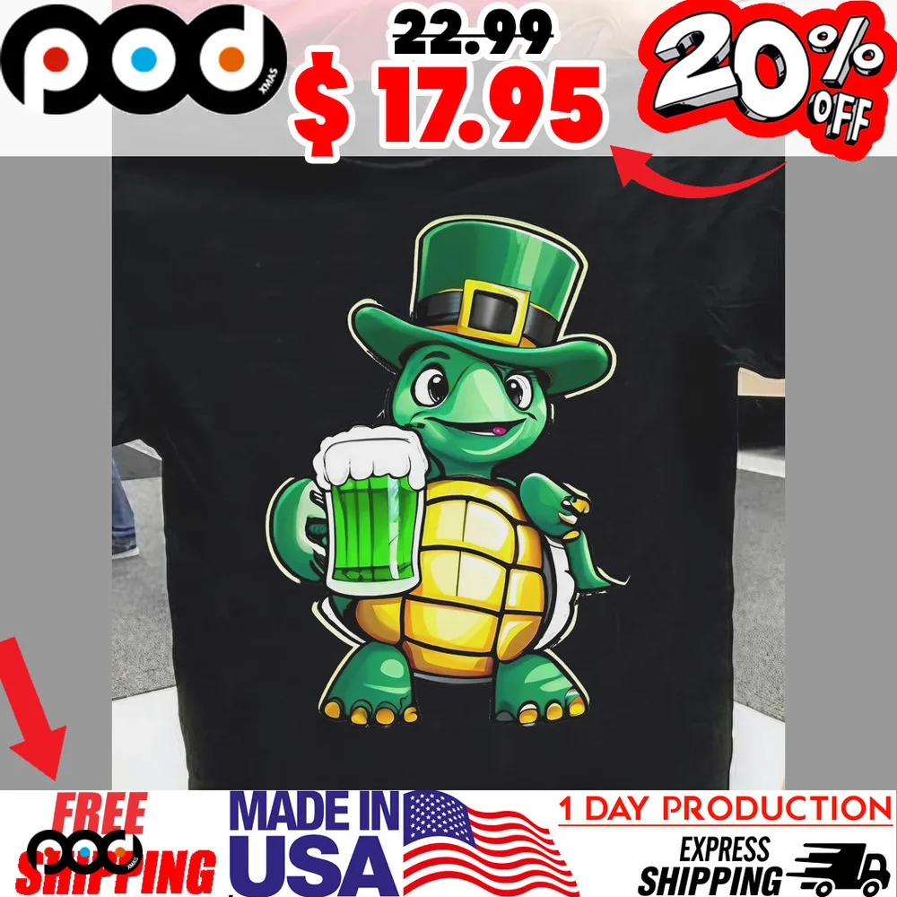 Cute Leprechaun Sea Turtle Beer San Patricio Shirt Cute Leprechaun Sea Turtle Beer San Patricio Shirt