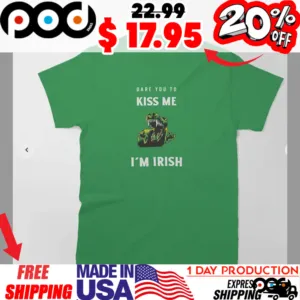 Dinosaur T-rex Dear You To Kiss Me I'm Irish St Patrick's Day Shirt