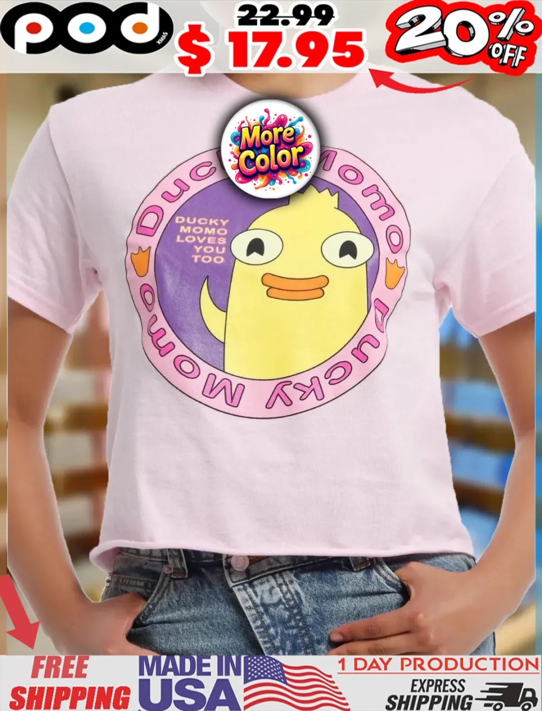 Disney Phineas And Ferb Ducky Momo Loves You Too Cute Shirt