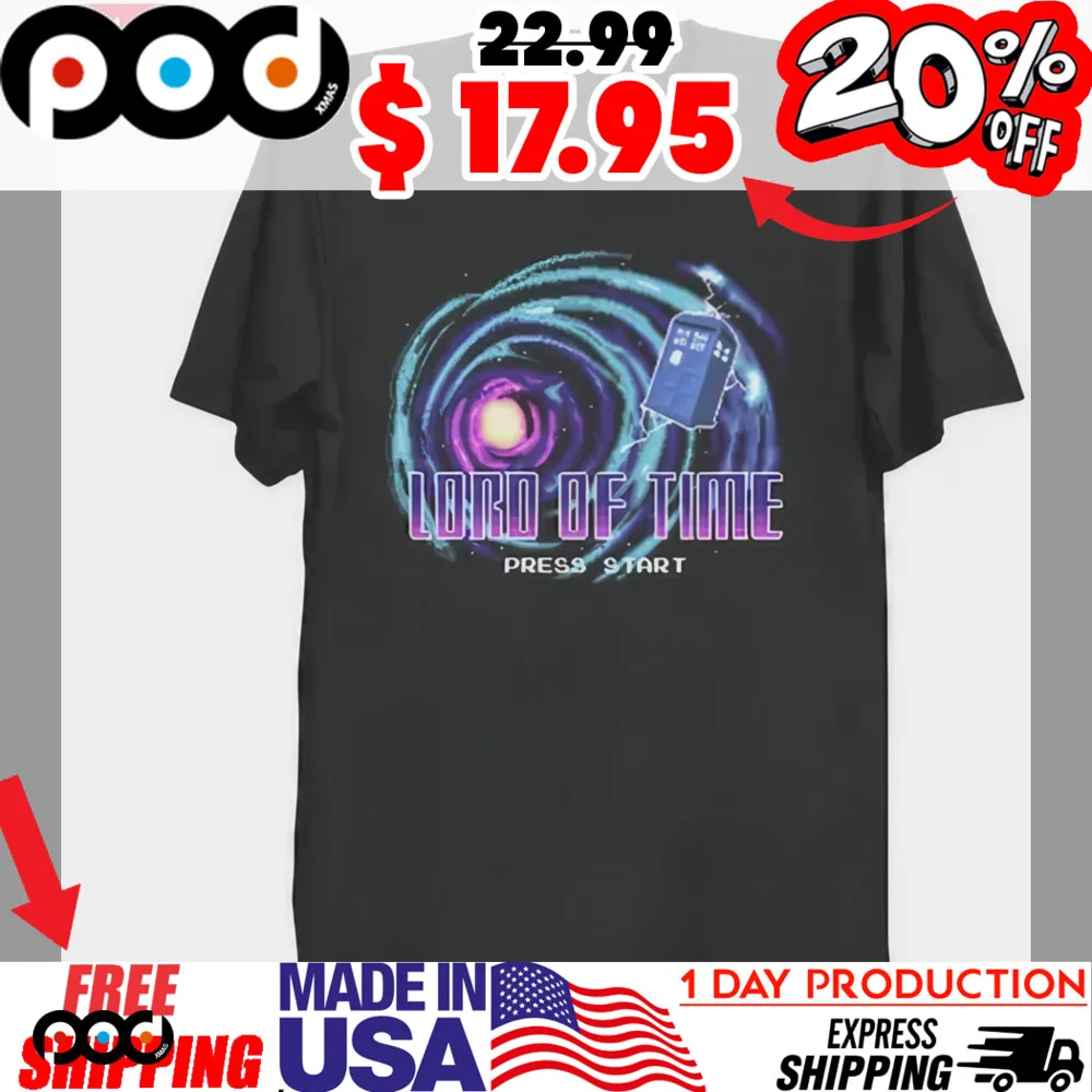 Doctor Who TARDIS Lord Of Time Press Start Retro Shirt