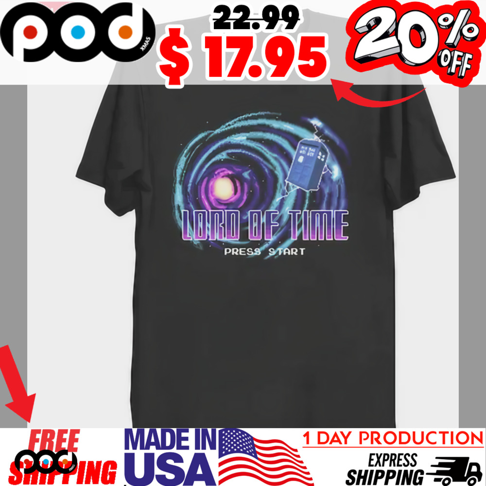 Doctor Who TARDIS Lord Of Time Press Start Retro Shirt