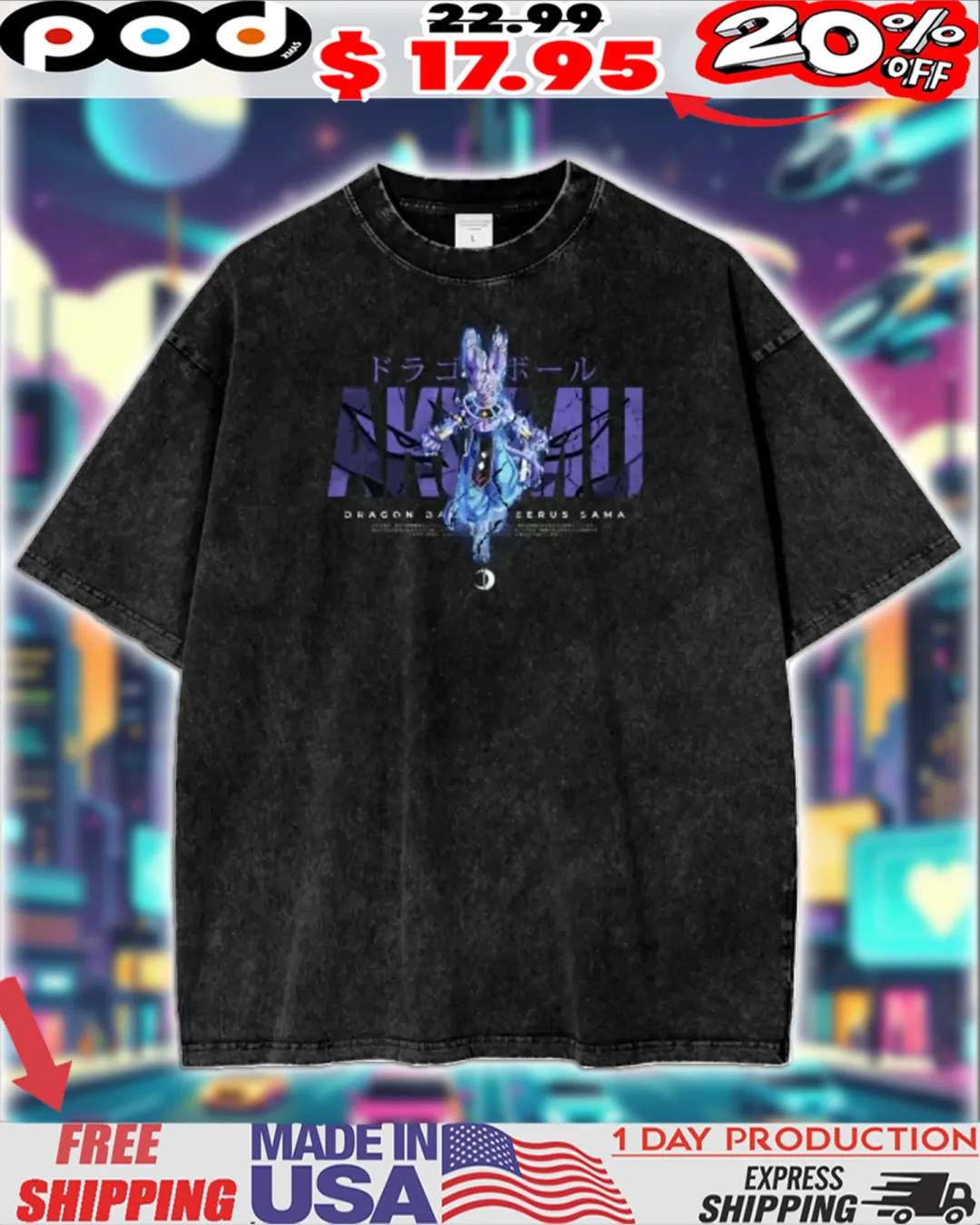 Dragon Ball 'Beerus-Sama' Beerus God of Destruction Streetwear Shirt