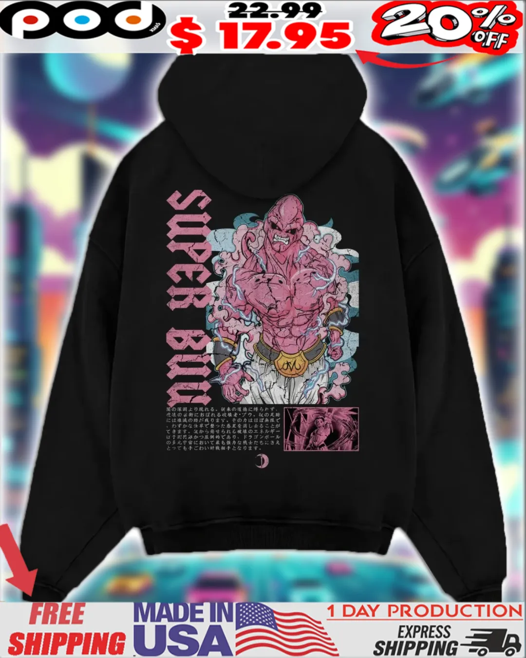 Dragon Ball 'Super Buu' Majin Power Evil Energy Unleashed Anime Vintage Shirt Dragon Ball 'Super Buu' Majin Power Evil Energy Unleashed Anime Vintage Shirt