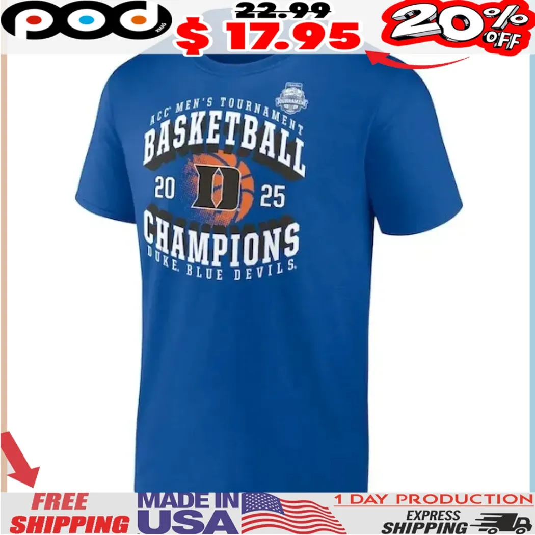 Duke Blue Devils 2025 ACC Men's Basketball Conference Tournament Champions Logo Shirt