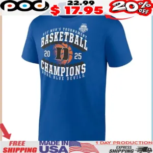 Duke Blue Devils 2025 ACC Men's Basketball Conference Tournament Champions Logo Shirt