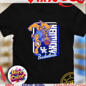 Kentucky Wildcats Basketball UK logo mascot dunk shirt