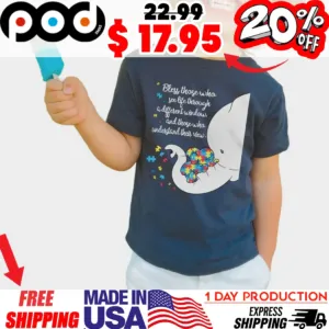 Elephant Bless Those Who See Life Through A Different Window Autism Awareness Shirt