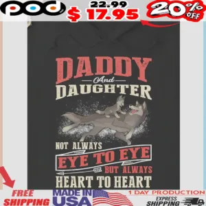 Father Wolf And His Pup Daddy Daughter Not Always Eye To Eye But Always Heart To Heart Shirt