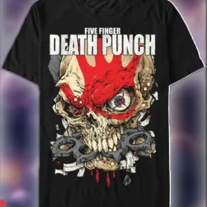Five Finger Death Punch Knucklehead Kopia Exploded Horror Skull Shirt