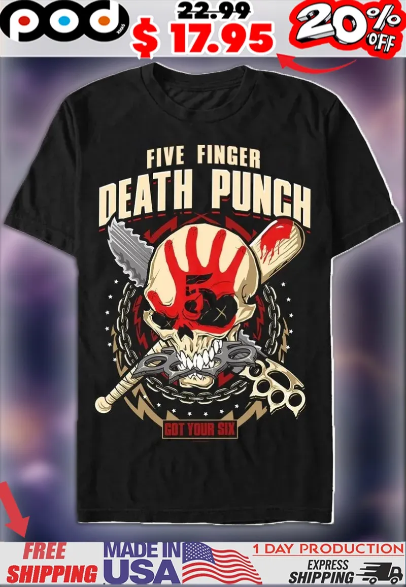Five Finger Death Punch Zombie Kill Got Your Six Skull Shirt