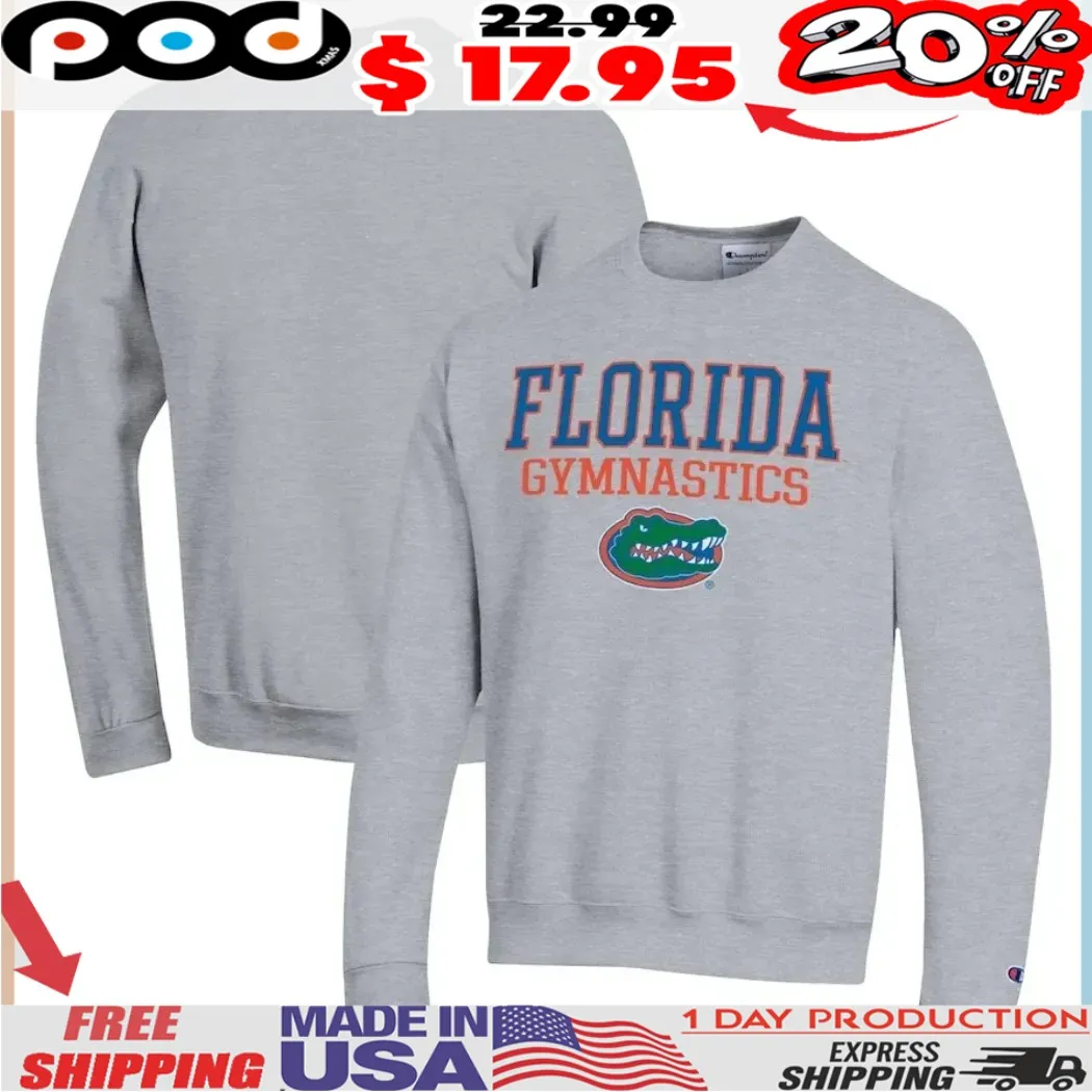 Florida Gators Champion Gymnastics Stack Powerblend Champion Mascot Shirt Florida Gators Champion Gymnastics Stack Powerblend Champion Mascot Shirt