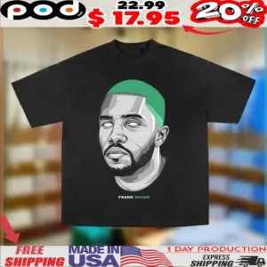 Frank Ocean Head Green Hair White Eyes Shirt
