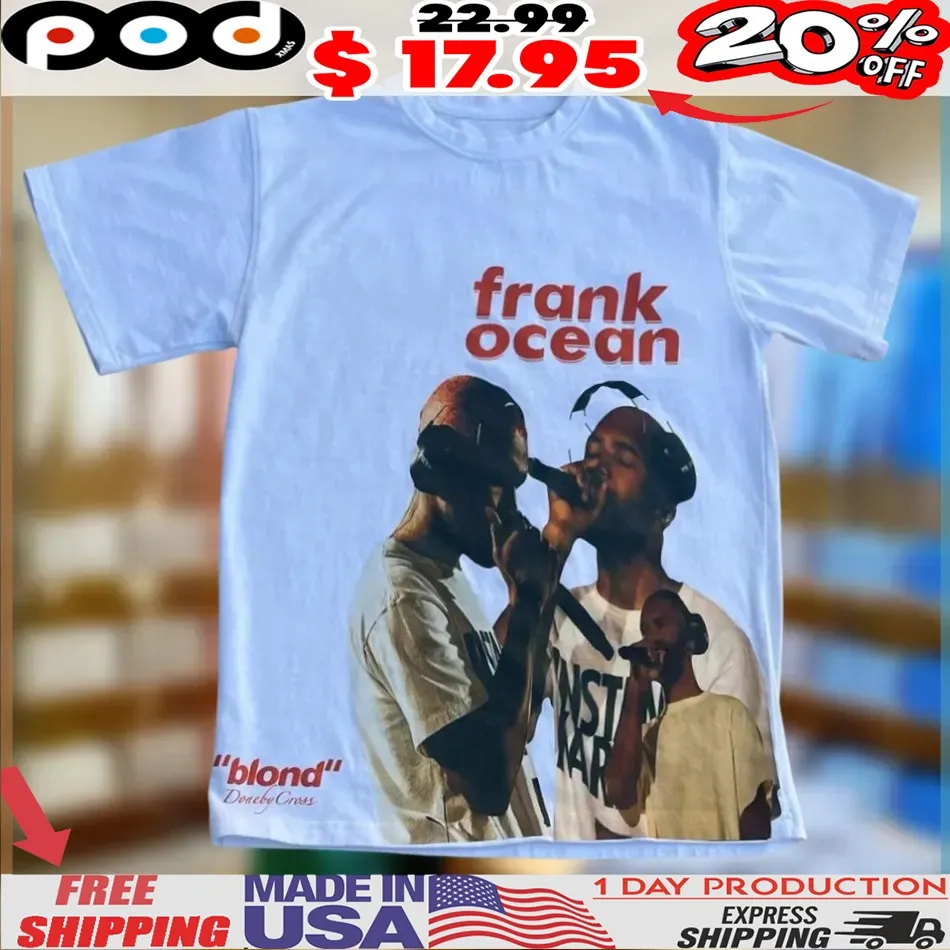 Frank Ocean Rapper On Mic Blond Shirt