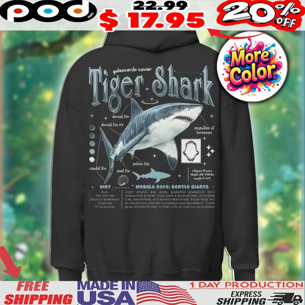 Galeocerdo cuvier Tiger Shark Anatomy Animal Knowledge Marine Biology Novelty Graphic Shirt Galeocerdo cuvier Tiger Shark Anatomy Animal Knowledge Marine Biology Novelty Graphic Shirt