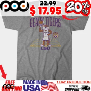 Geaux tigers LSU Basketball Tiger Mascot Court logo Shirt