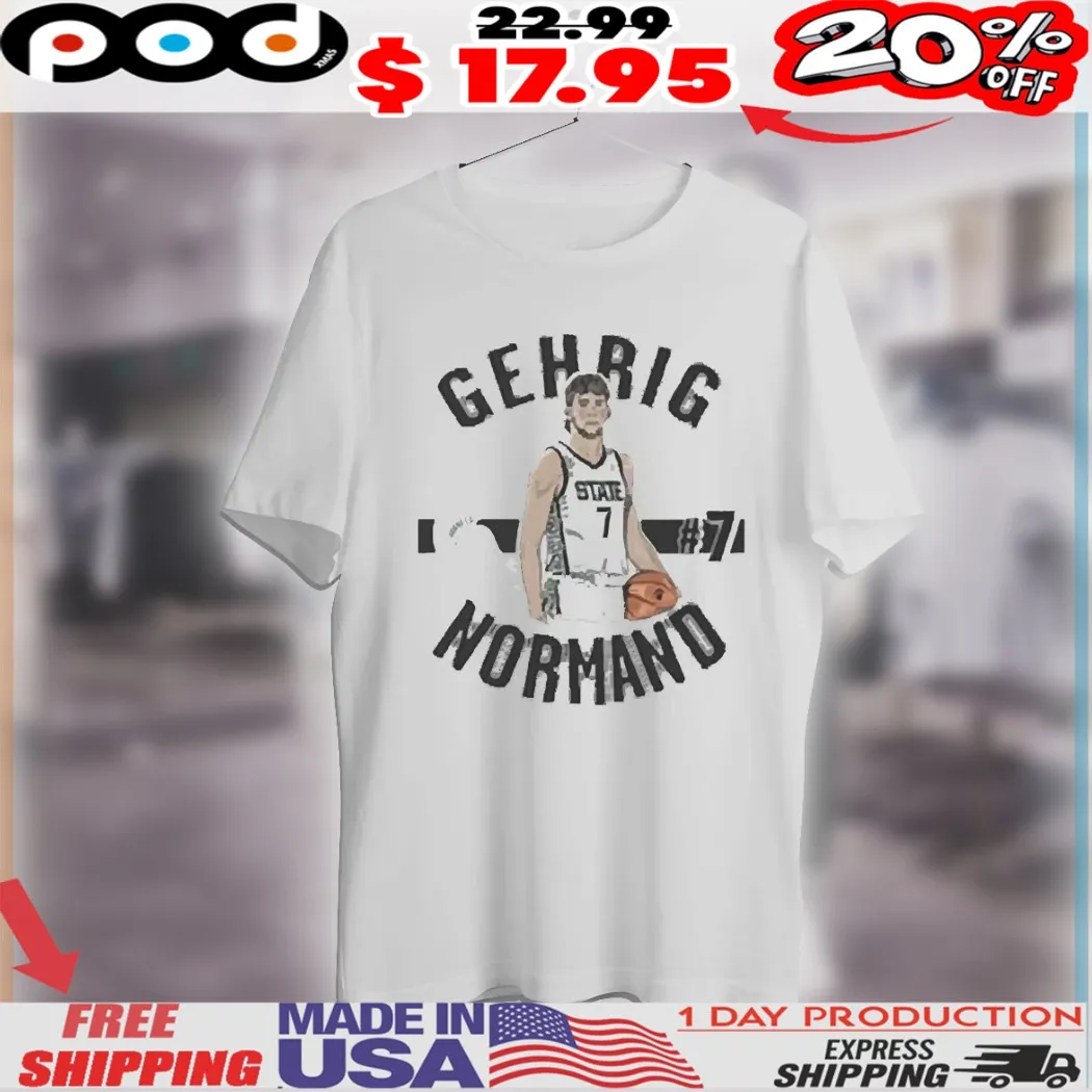 Gehrig Normand Illustrated State 7 Forest Michigan State Spartans Basketball Graphic Shirt