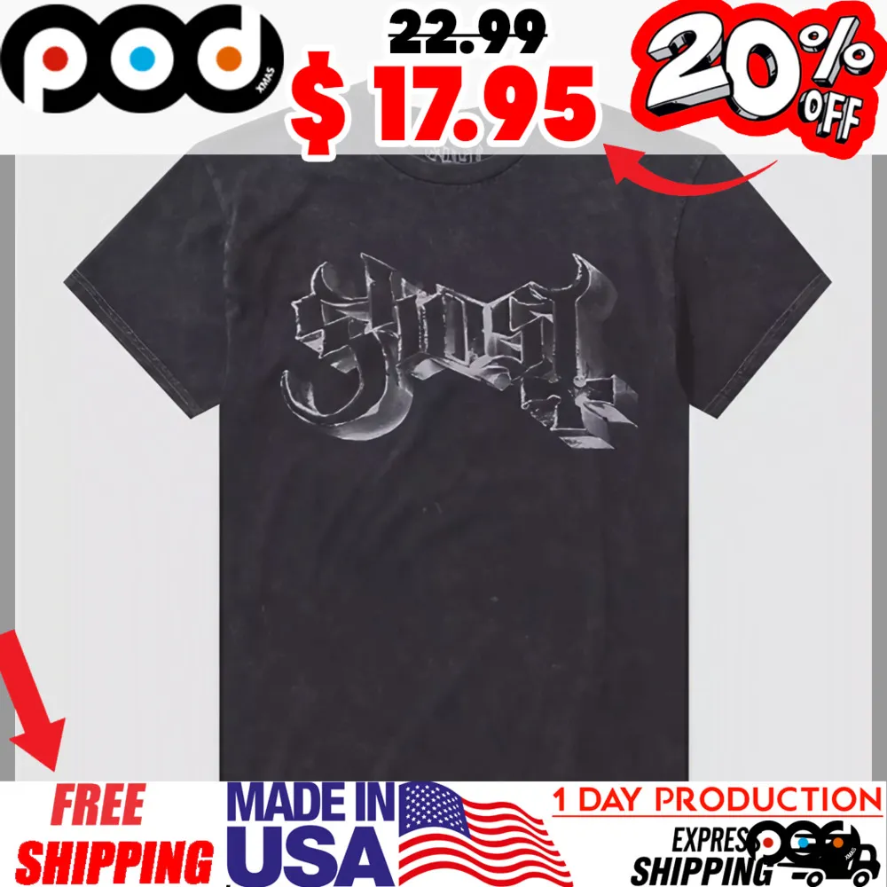 Ghost Gothic Shadow Logo Mineral Shirt