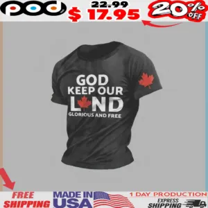 God Keep Our Land Glorious And Free Maple Leaf Symbol Shirt