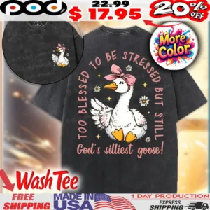 God's Silliest Goose Too blessed to be stressed but still Christian shirt
