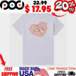 Goose and Bunny lying Heart Shirt