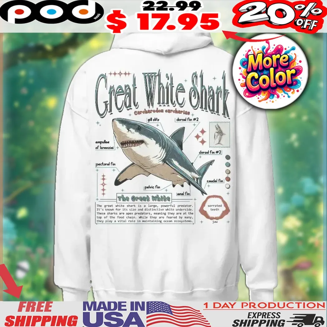 Great White Shark Carcharodon carcharias Anatomy Animal Knowledge Marine Biology Novelty Graphic Shirt Great White Shark Carcharodon carcharias Anatomy Animal Knowledge Marine Biology Novelty Graphic Shirt