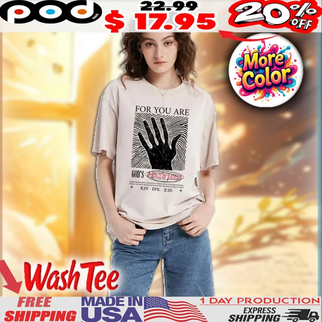 Hand Woodcut For You Are God's Masterpieces Kjv Eps 2 10 Christian Shirt