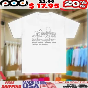 Homer Simpson, March Simpson, Bert Sipson TV Show The Simpson Shirt
