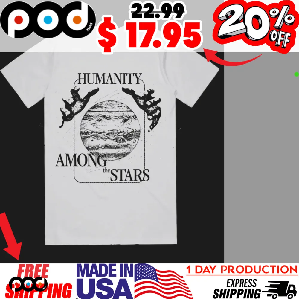 Humanity Among The Stars Hand Drawn Planet Jupiter Shirt