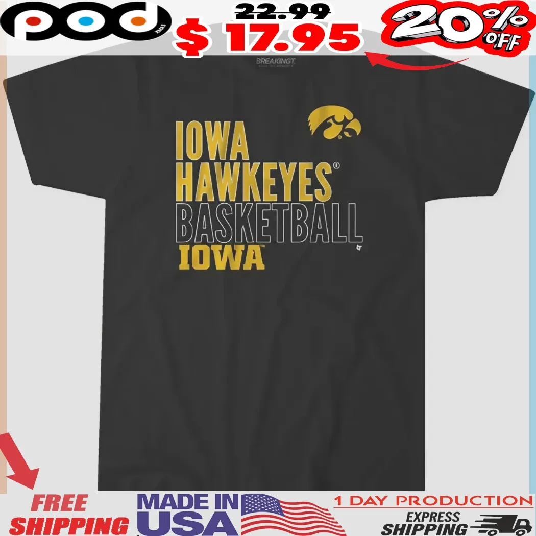 IOWA HAWKEYES BASKETBALL IOWA Text Logo Overlay Sport Design Shirt IOWA HAWKEYES BASKETBALL IOWA Text Logo Overlay Sport Design Shirt