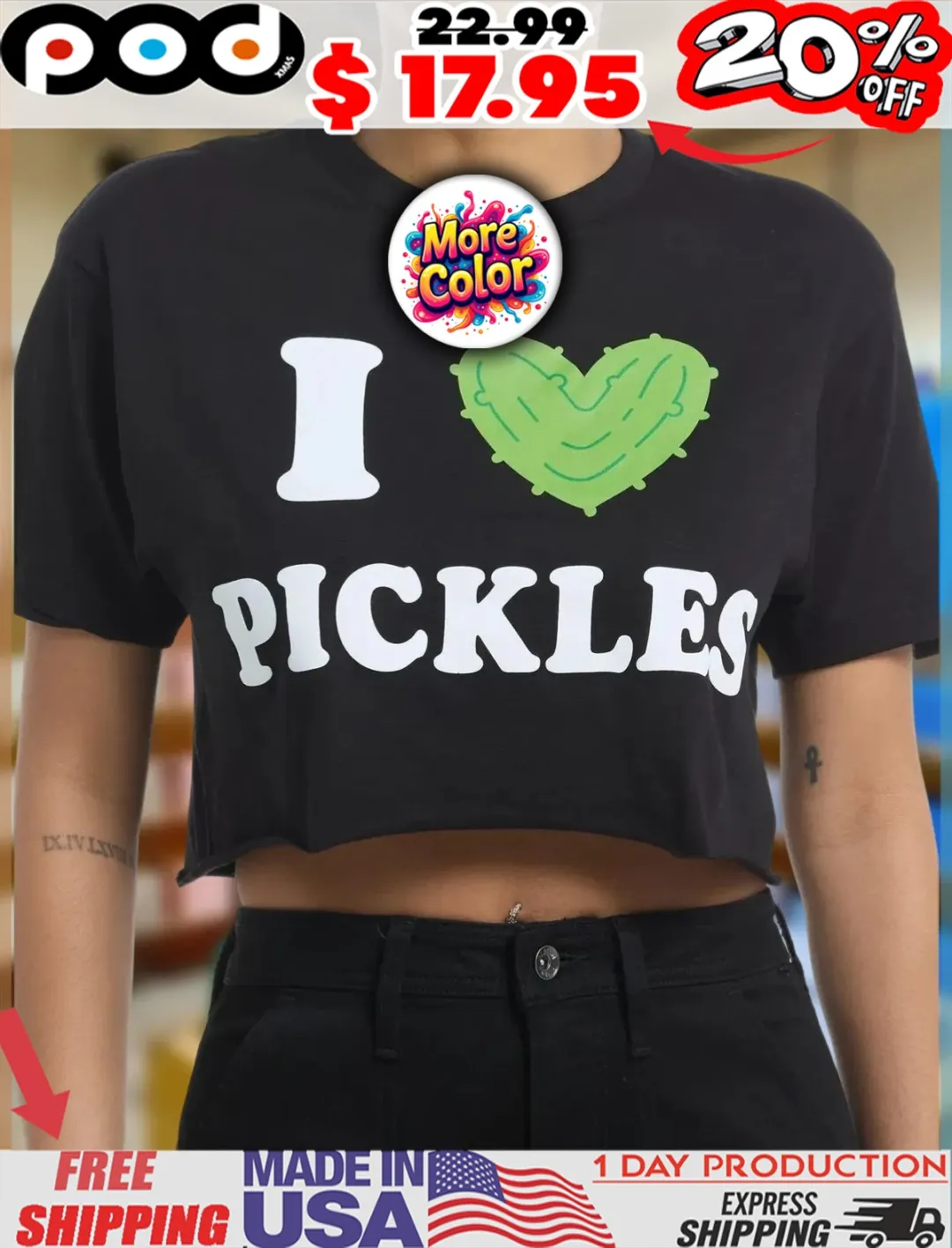 I Heart Pickles Cucumber Heart Symbol Shirt