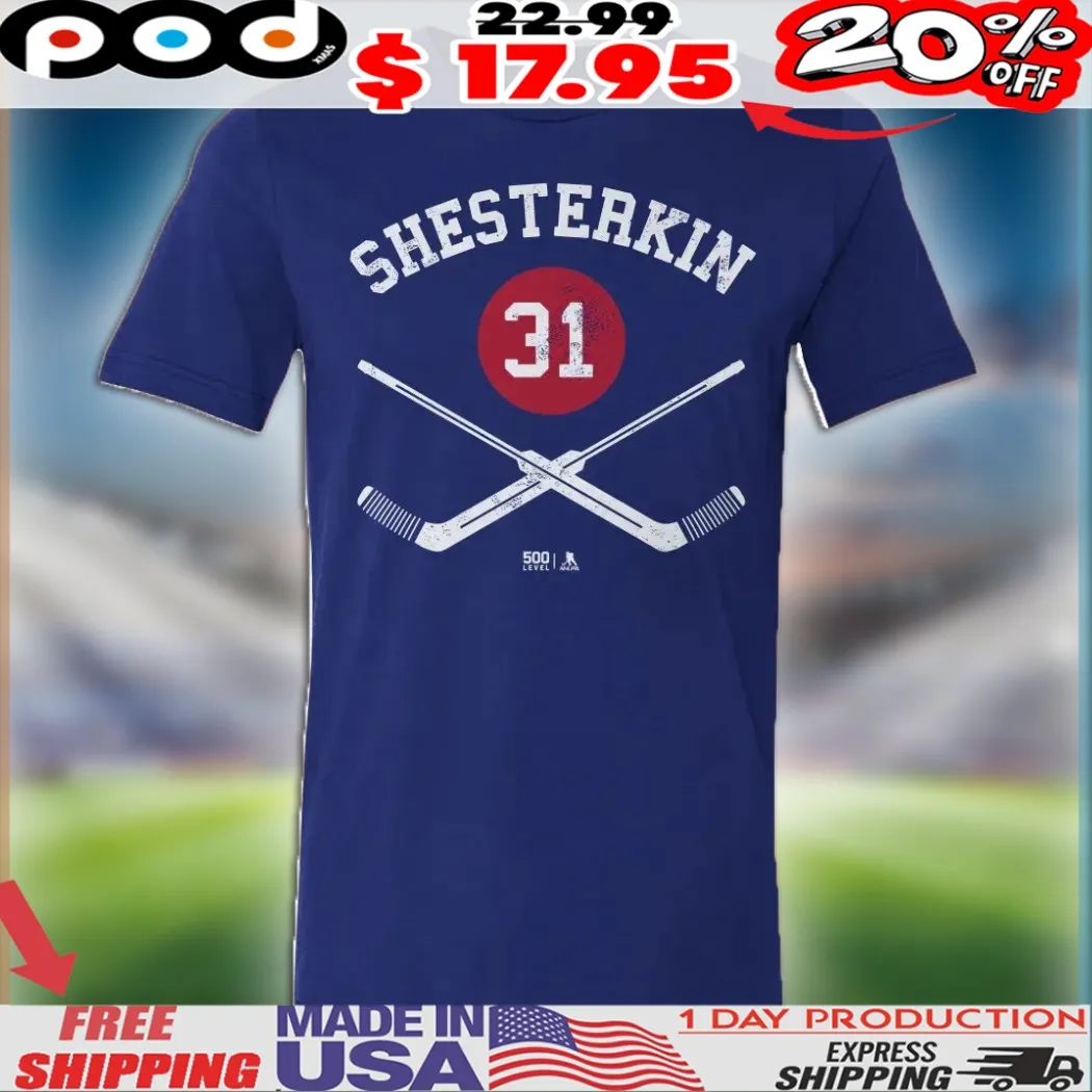 Igor Shesterkin 31 New York Rangers Goalie Sticks NHL Shirt