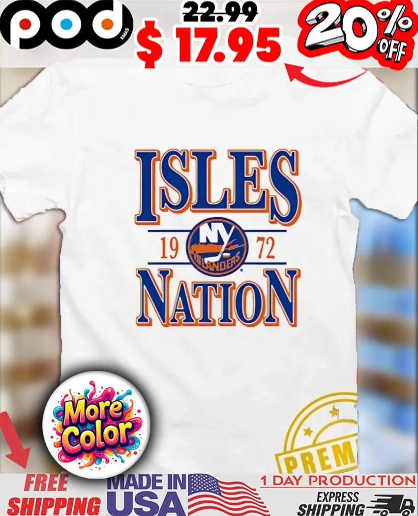 Isles Nation 1972 New York Islanders Hockey shirt