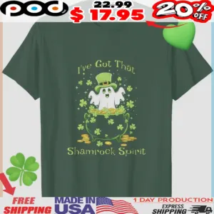I've Got That Shamrock Spirit St. Patrick's Day Ghost  in the Pot of Gold Shirt