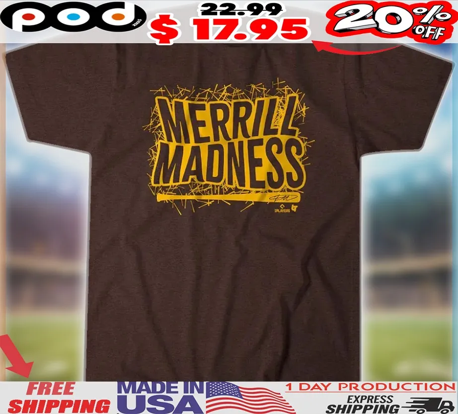 Jackson Merrill San Diego Padres Merrill Madness Bat Text Shirt