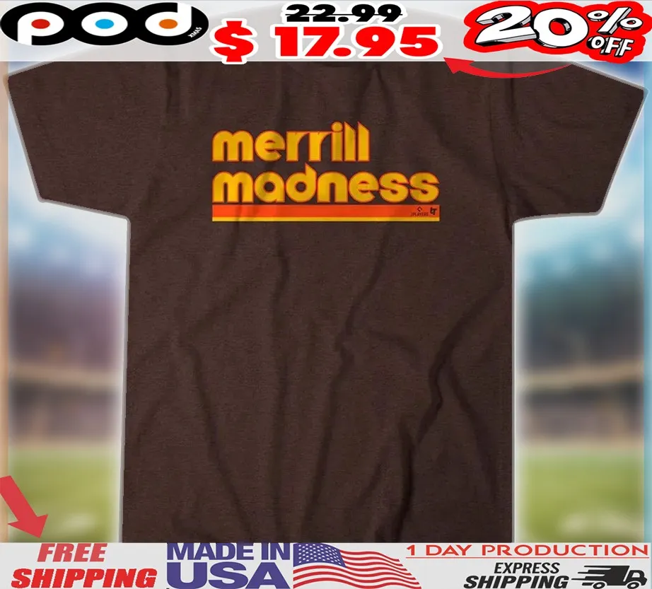 Jackson Merrill San Diego Padres Merrill Madness MLB Retro Text Shirt