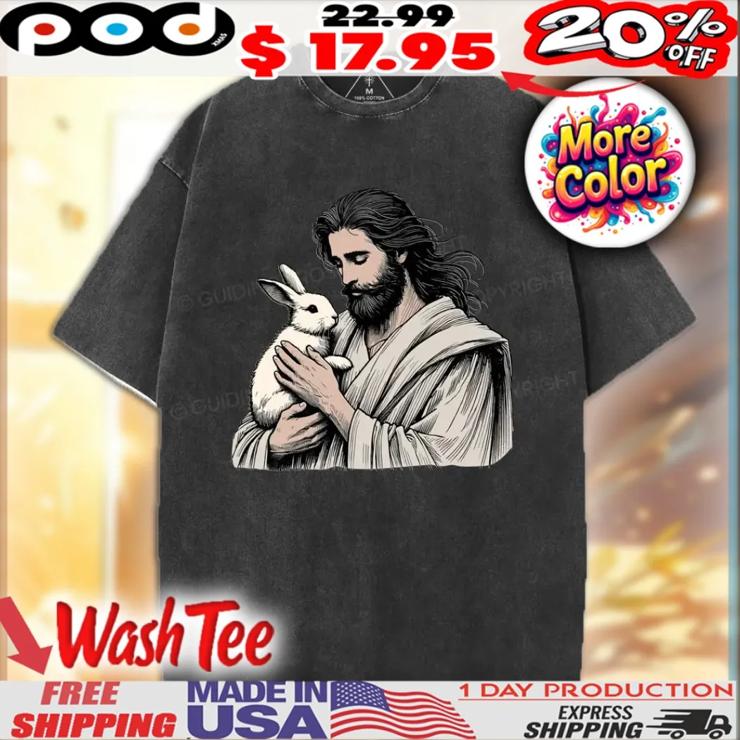 Jesus And Rabbit Easter Christian Shirt