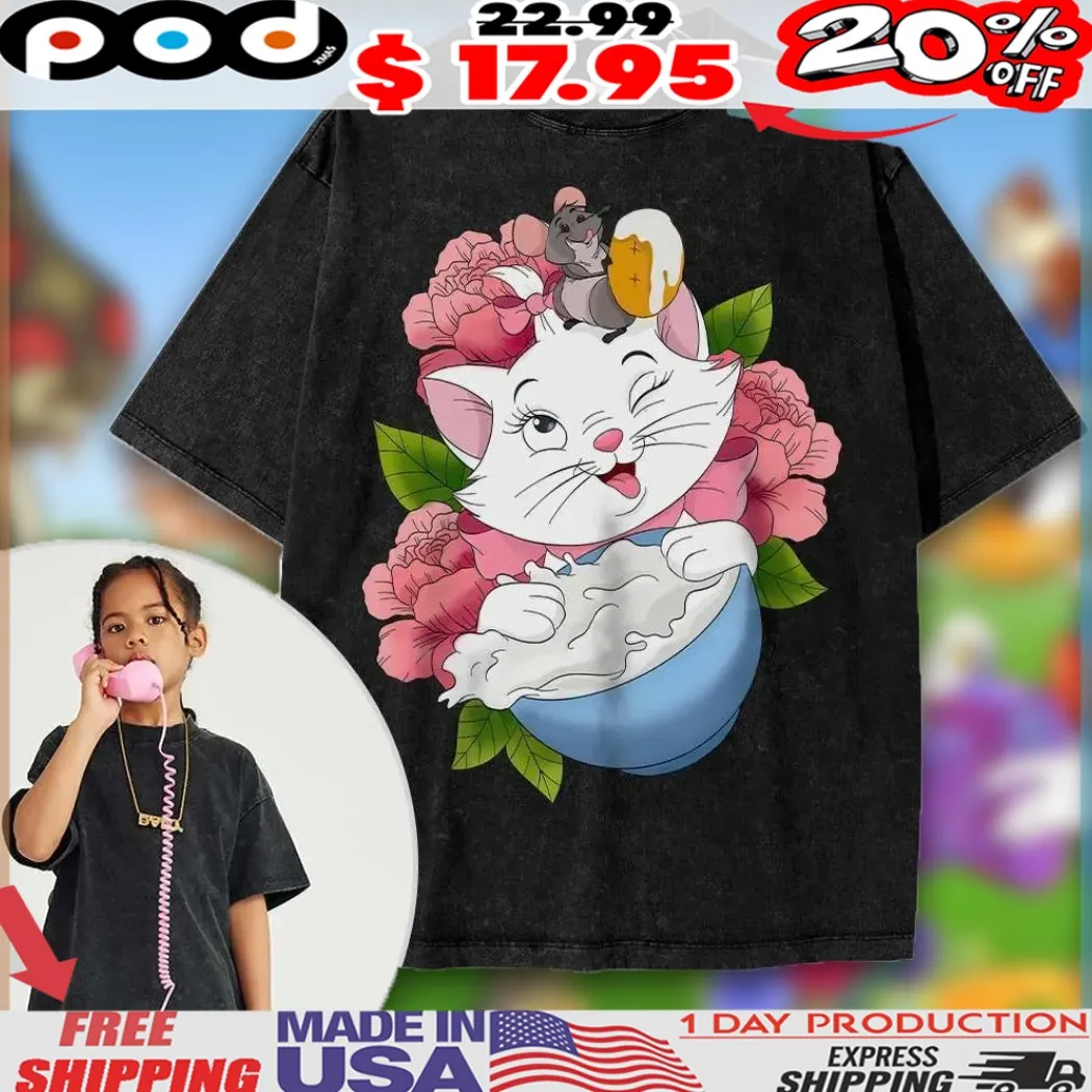 Marie The Aristocats For Animated For Kids Vintage Shirt