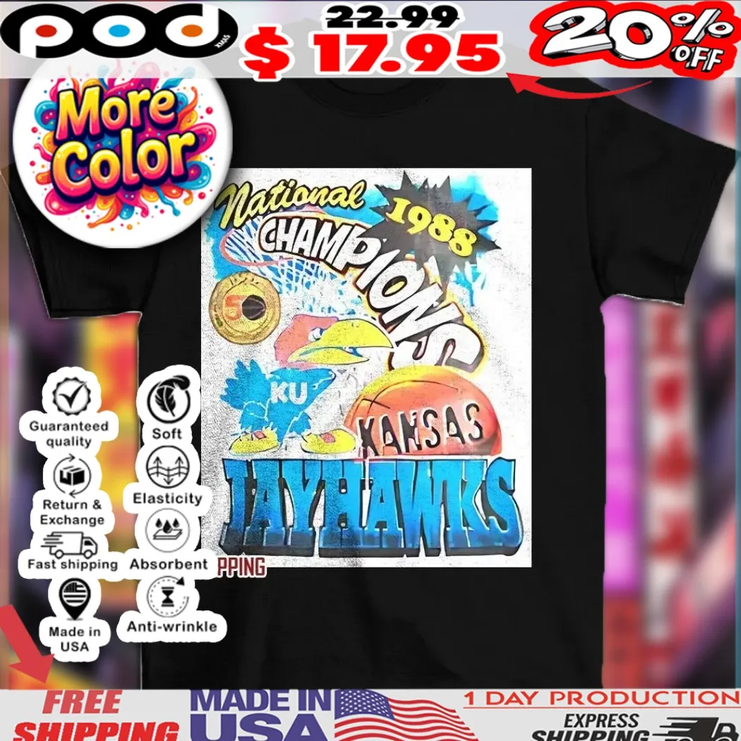 Kansas Jayhawks national Champions 1988 vintage KU mascot shirt Kansas Jayhawks national Champions 1988 vintage KU mascot shirt