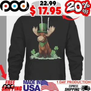 Leprechaun Moose St patrick day cute moose shirt