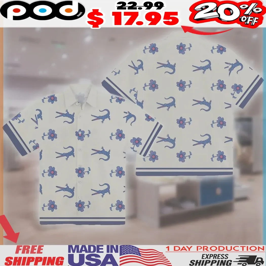 Lochlan Ratliff The White Lotus Crocodile Flower Shirt