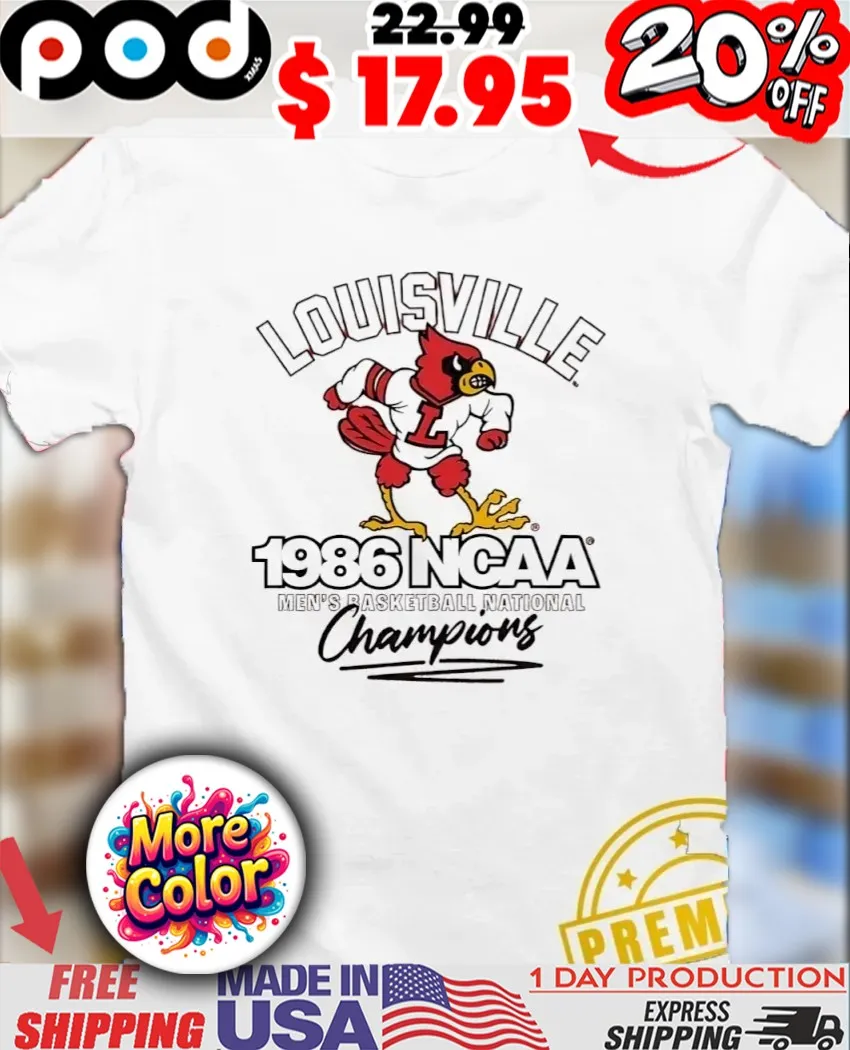 Louisville Cardinals 1986 NCAA Men’s Basketball National Champions Mascot shirt