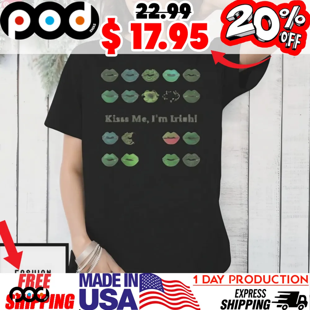 Lucky Lips St Patrick's Day Kiss Me I'm Irish Festive Shirt