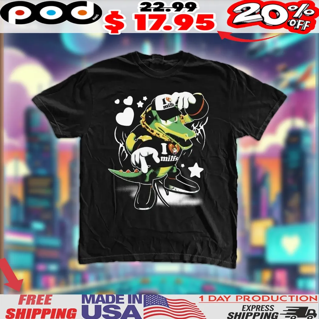 Mamono World Green Lover Gator I Love Milfs Shirt