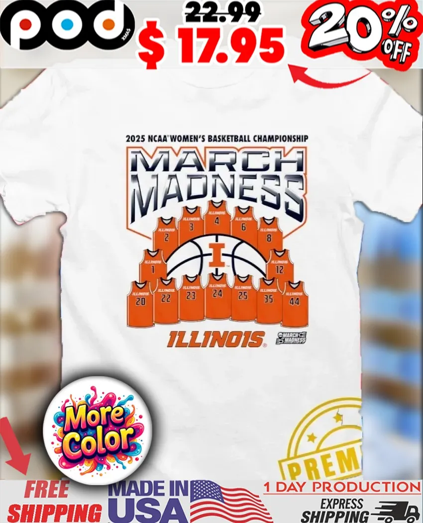 March Madness Illinois Fighting Illini 2025 NCAA Women’s Basketball Championship jerseys shirt March Madness Illinois Fighting Illini 2025 NCAA Women’s Basketball Championship jerseys shirt