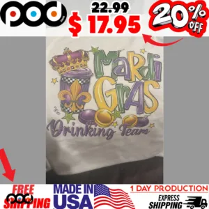 Mardi Gras Drinking Team Crow Festive Graphic