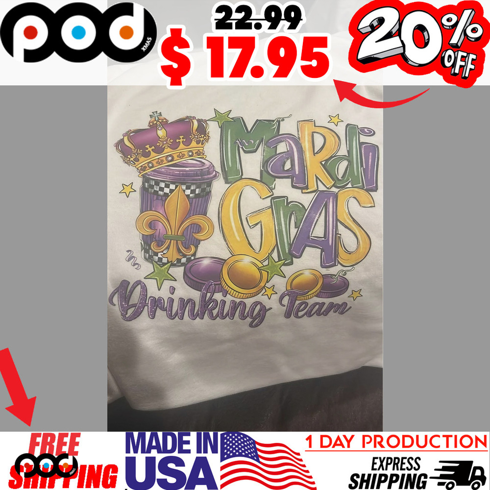 Mardi Gras Drinking Team Crow Festive Graphic