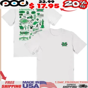 Marshall University Thundering The Herd Vive La Fete Green Impressions Artwork Shirt