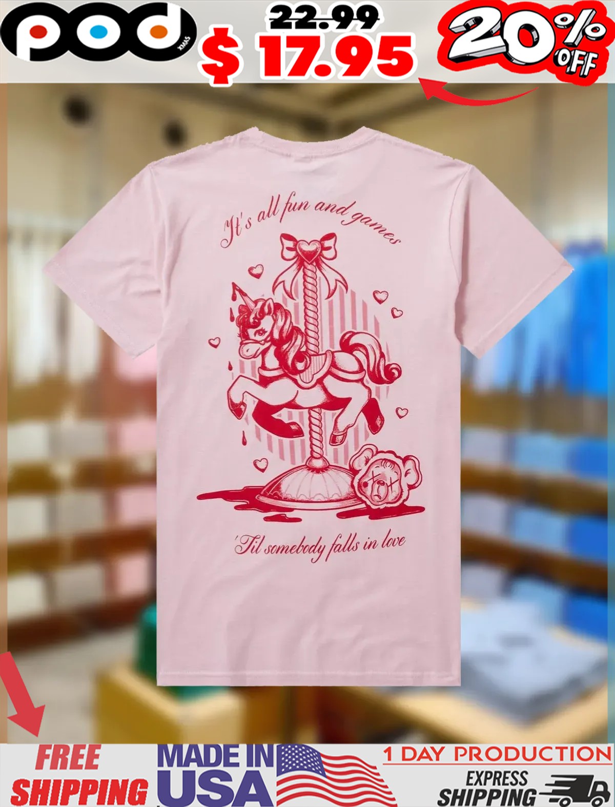 Melanie Martinez It's All Fun and Games 'Til somebody falls in love hourse Cute Shirt Melanie Martinez It's All Fun and Games 'Til somebody falls in love hourse Cute Shirt