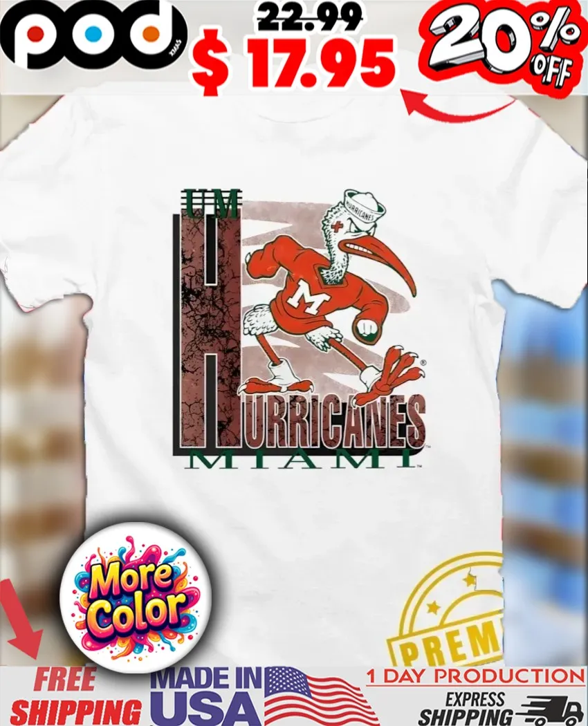 Miami Hurricanes Football Um Mascot Art Vintage Shirt